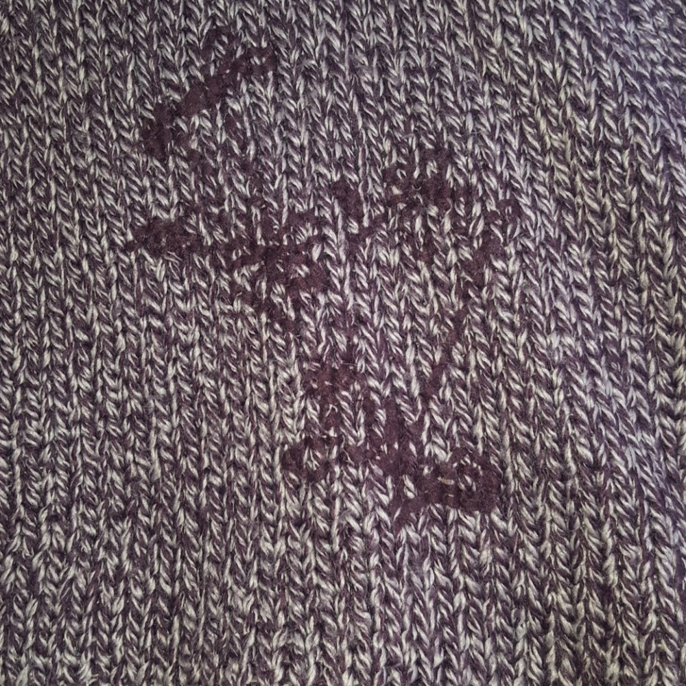Buffalo by David Bitton Cozy Knit Poncho sweater Purple Thick Turtle Neck fringe - Picture 2 of 7